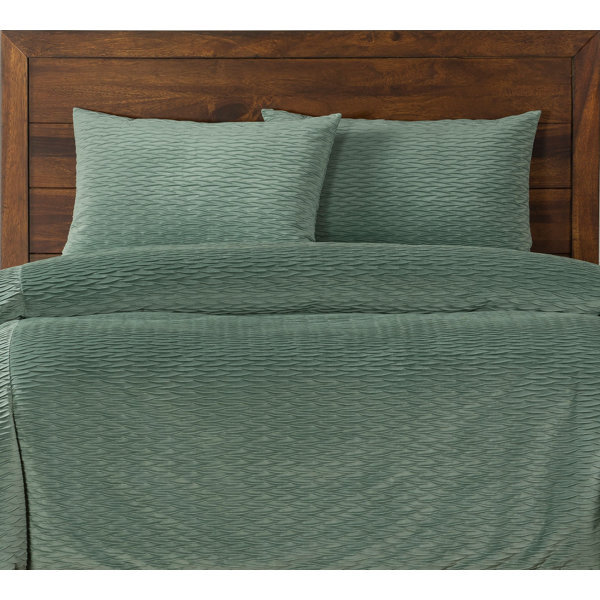 Smithsonian Pleated Velvet Seafoam Green Duvet Cover Set Wayfair